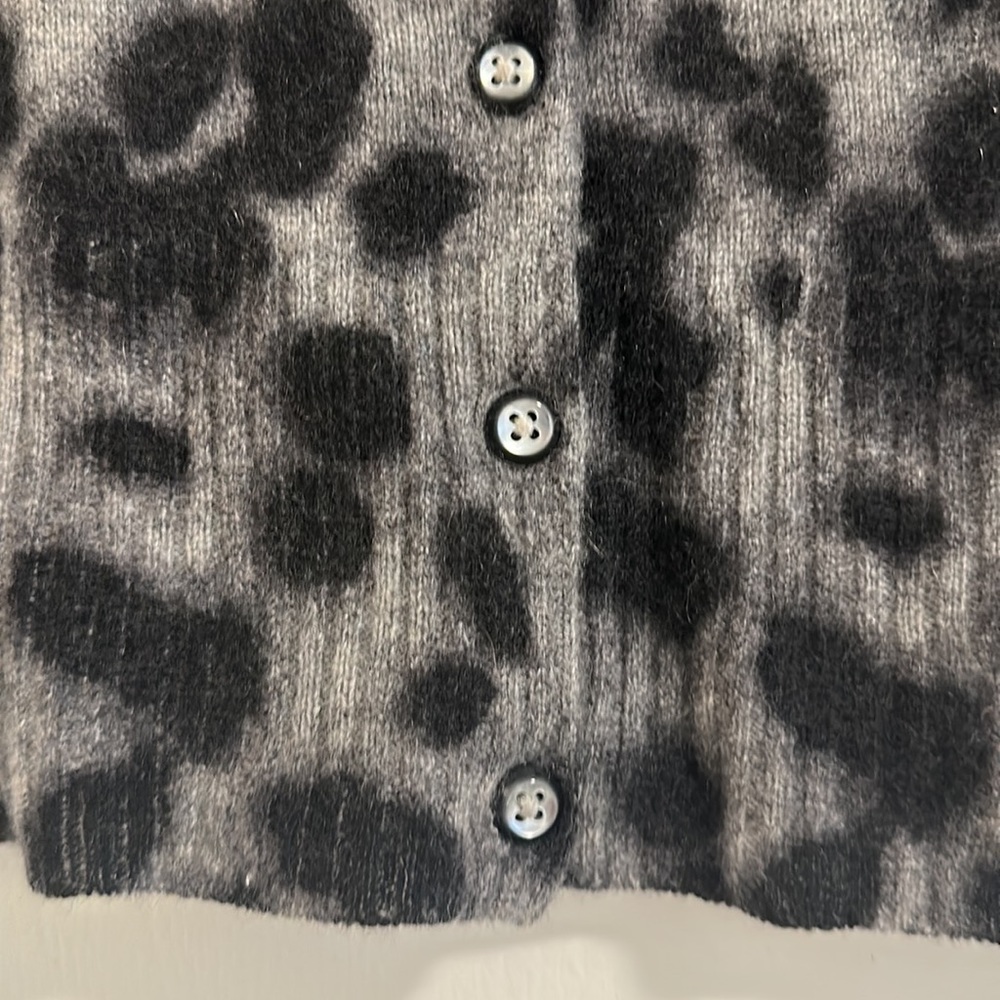 100% Cashmere Leopard Print Button Down Sweater - image 4